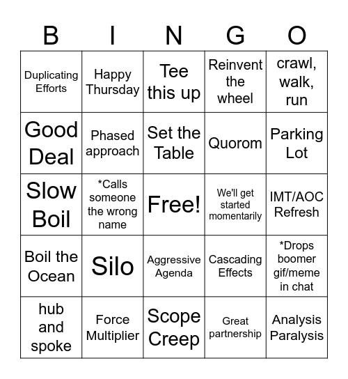 Matthew Geronimo Butler BINGO Card