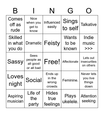 Yuna Bingo Card