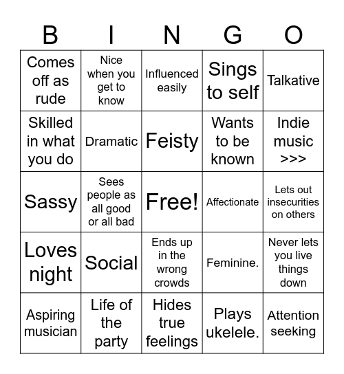 Yuna Bingo Card