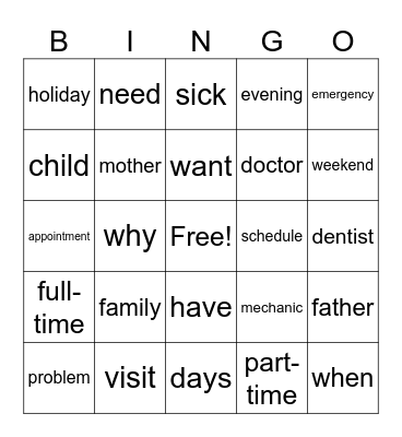 Valencia Beginner Class Bingo Card