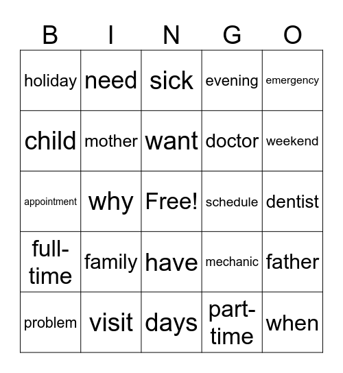 Valencia Beginner Class Bingo Card