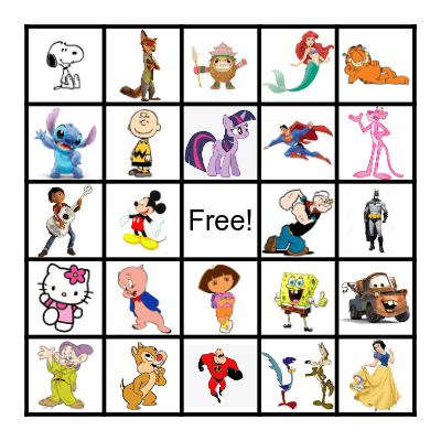 Cartoons Bingo Card