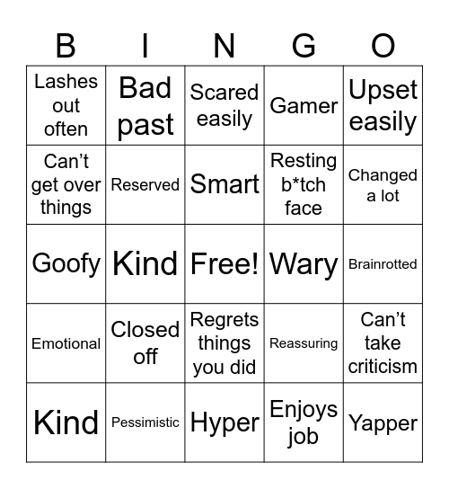 Jasper Bingo Card
