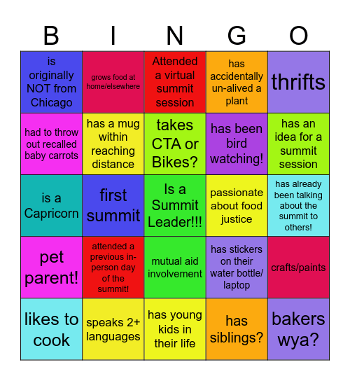 Summit Leader BINGO! Bingo Card