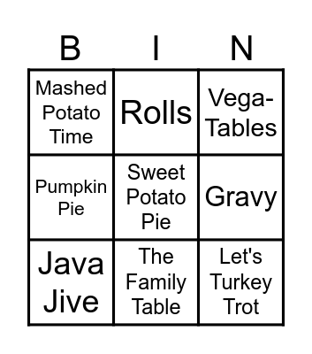 Thanksgiving Bingo Card