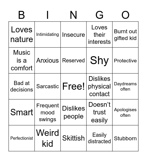 Aster Bingo Card