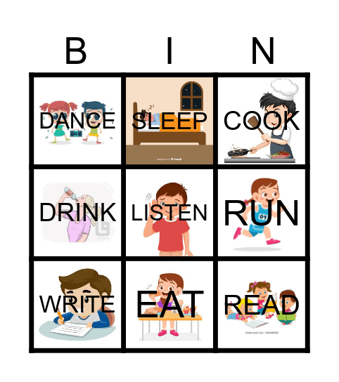 PAST CONTINOUS Bingo Card