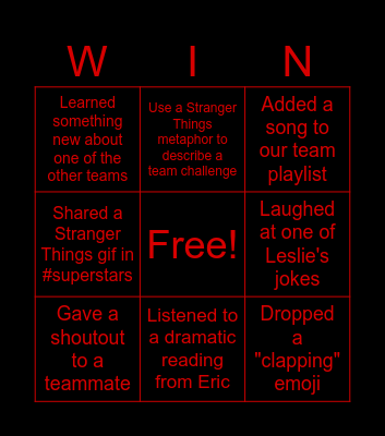 The Upside Down Bingo Card