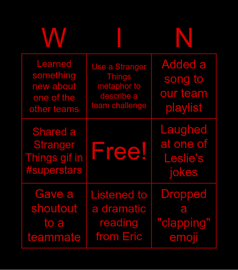 The Upside Down Bingo Card