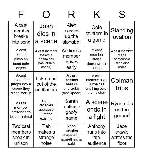 spoons4- Bingo Card