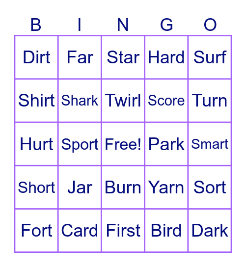 Bossy r Bingo Card