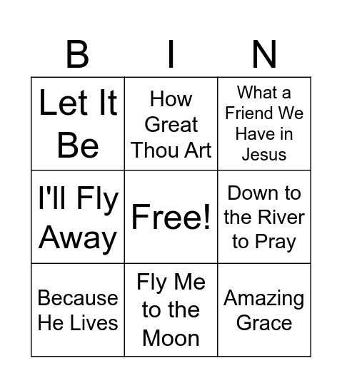 Music bingo Card