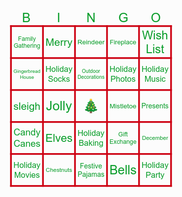 Holiday Bingo Card