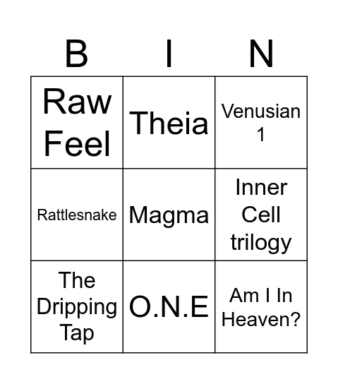 st. auggie Bingo Card