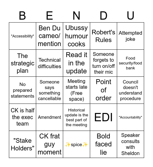 AMS Bingo 2024/2025 Bingo Card