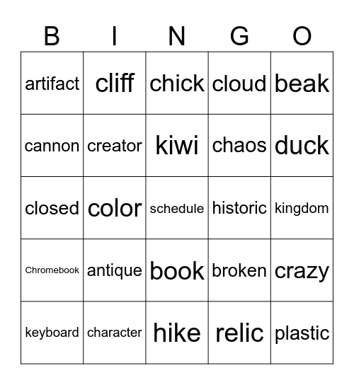 5 Ways to Spell /k/ Bingo Card