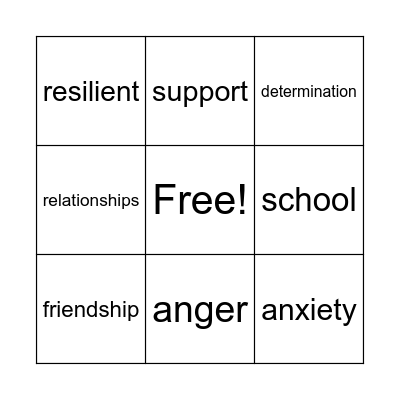 Wellbeing Bingo Card