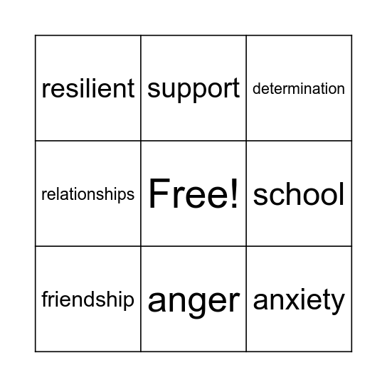 Wellbeing Bingo Card