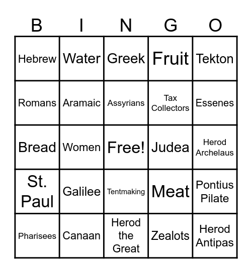 1st CENTURY LIFE Bingo Card