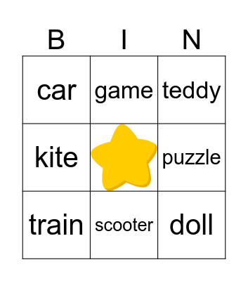 Toys Bingo Card