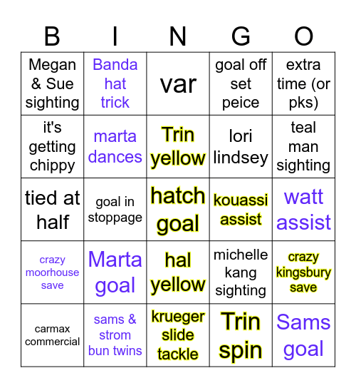 NWSL championship 2024 Bingo Card