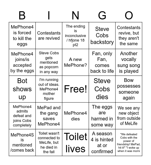 II18 BINGO CARD Bingo Card