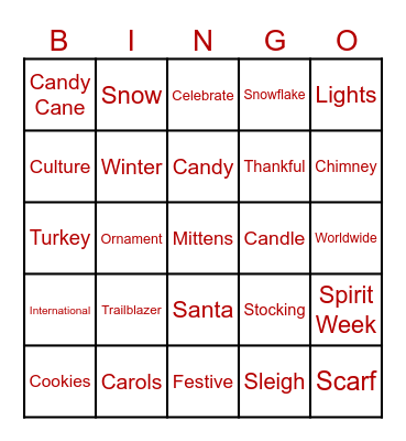 Blazer Bingo Card