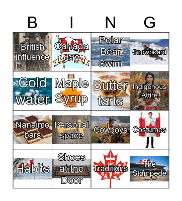 CANADA Bingo Card