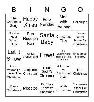Christmas Bingo Card
