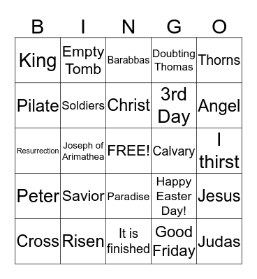 EASTER Bingo Card