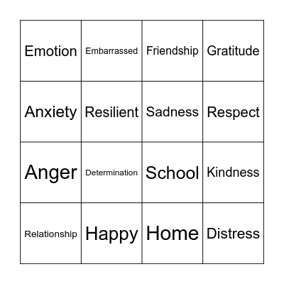 Wellbeing Bingo Card