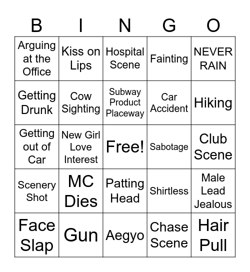 Queen of Tears Ep. 3 Bingo Card