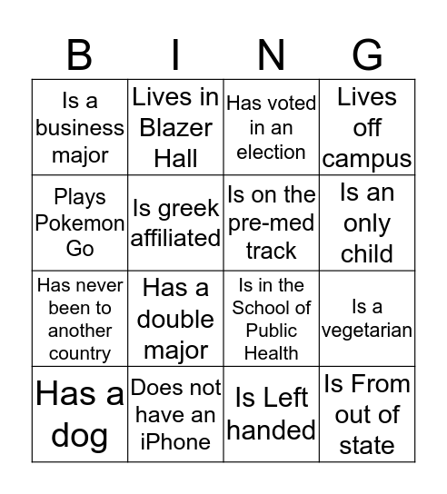 Find Someone Who... Bingo Card