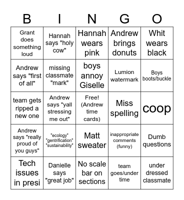 Shhhhhhhhh Bingo Card