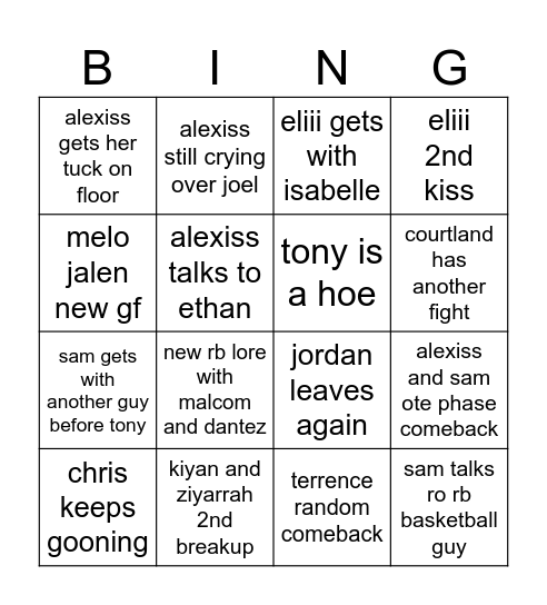 2024-2025 winter Bingo Card