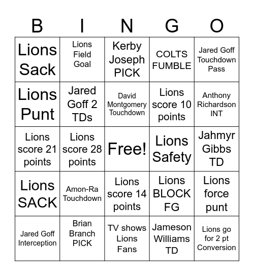 Tommy's Birthday Bingo Challenge Bingo Card