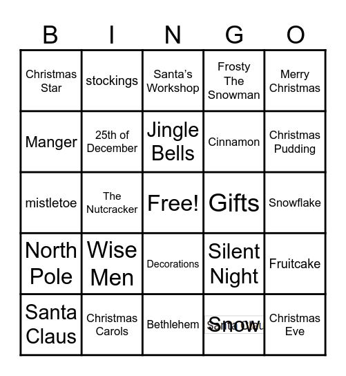 Christmas Bingo Card