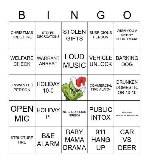 CHRISTMAS DISPATCH BINGO Card