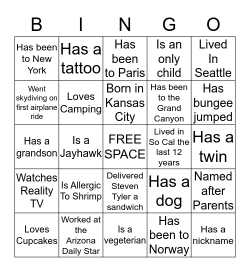 Nate's Bingo Lingo! Bingo Card