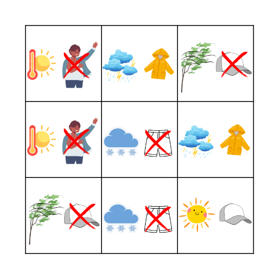 It’s rainy today! BINGO Card