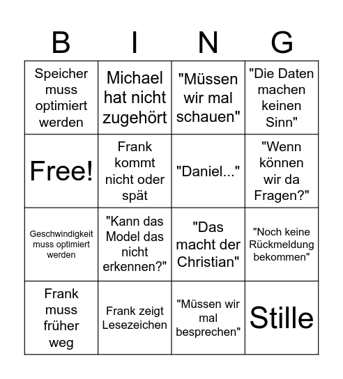 ML Meeting Bingo Card