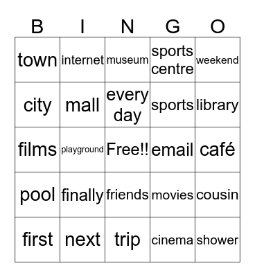 Bingo #7 Bingo Card