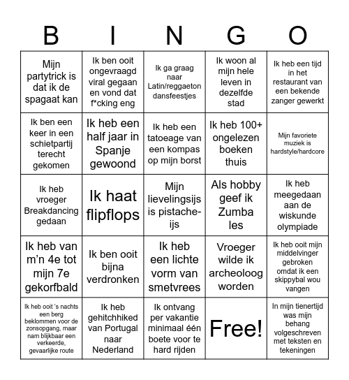 Thijs Bingo Card