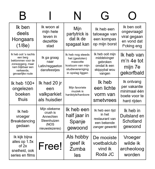 Kelly Bingo Card