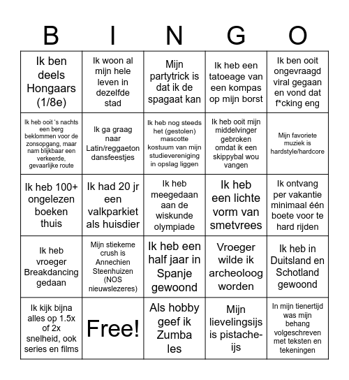 Robin v.S. Bingo Card