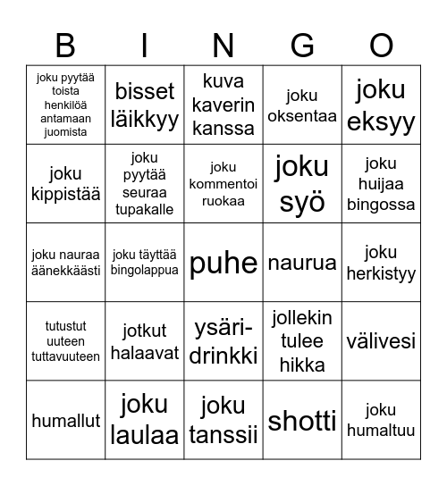 Psyko-bingo Card