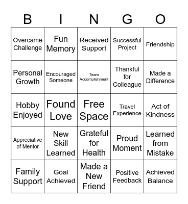 Grateful Bingo Card