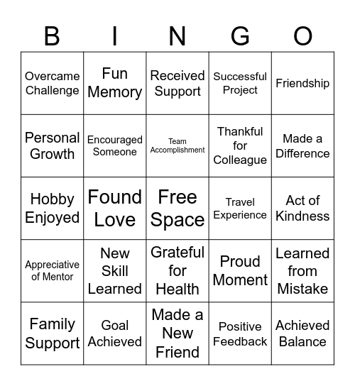 Grateful Bingo Card