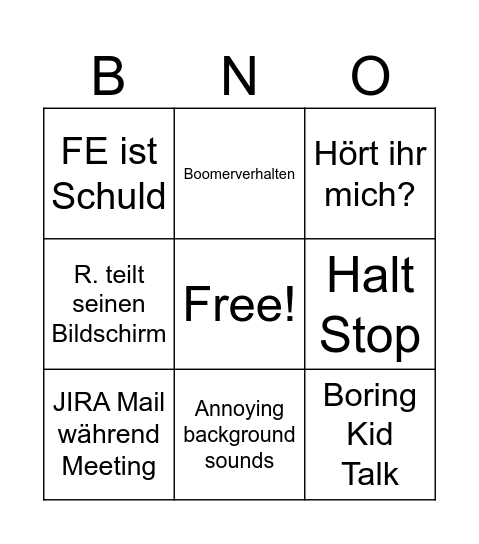 Schmingo Schmongo Bingo Card