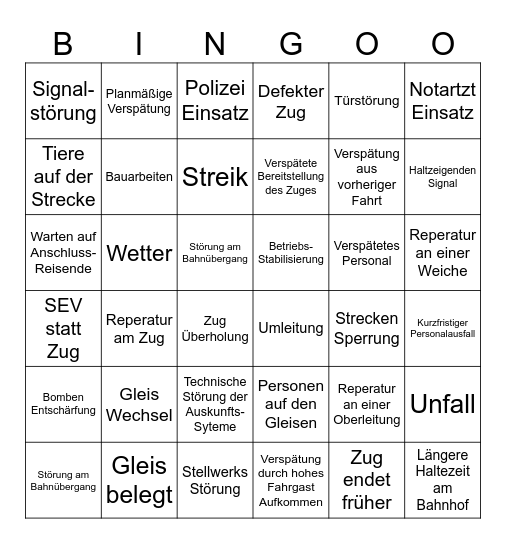 DB Bingo Card